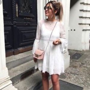 zara romantic embroidered dress
